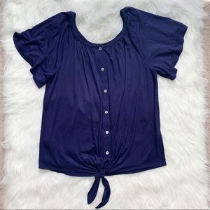 NWT Button Down Front Tie Top
